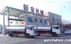 我公司两台车罐一体10吨奶罐车发往山东枣庄
