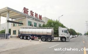 内蒙30立方9400半挂鲜牛奶罐车发货现场