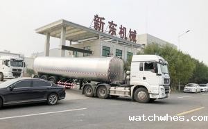 物流公司订购的半挂鲜奶冷罐奶罐车顺利发车