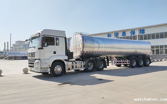 物流拉奶专用40吨鲜牛奶罐装车发往四川