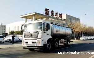 东风天锦16吨一体拉奶罐车发往安徽