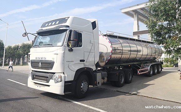 宁夏客户订购的35立方大型<a href=http://xnc.xdqj.com/xnc/ target=_blank class=infotextkey>半挂<a href=/ target=_blank class=infotextkey>奶罐车</a></a>发货